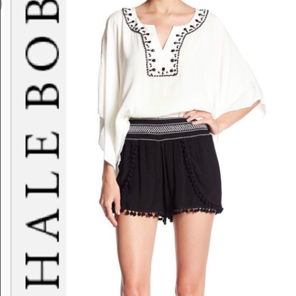 Hale Bob Black Pom Pom Shorts